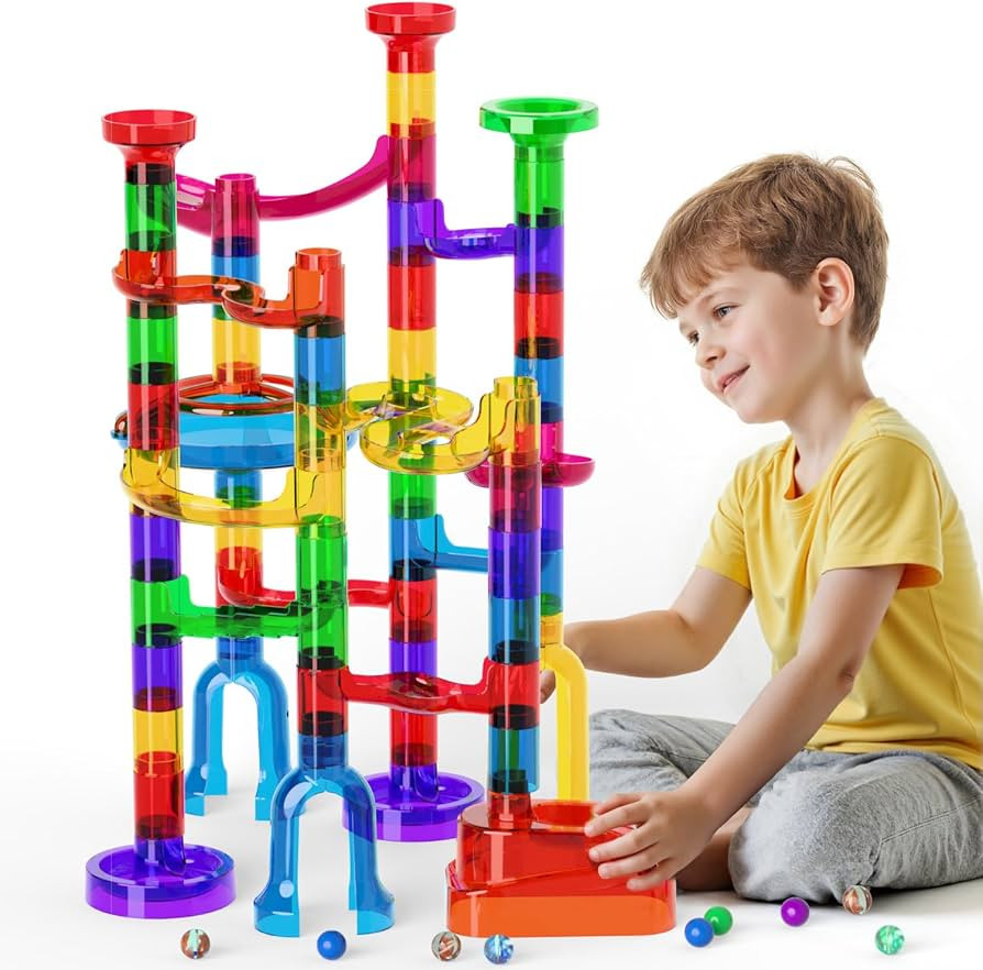 Marble Run, 109Pcs Marble Maze Game Building Toys for Kid, Upgrade Mable Track Race Construction ... | Amazon (US)