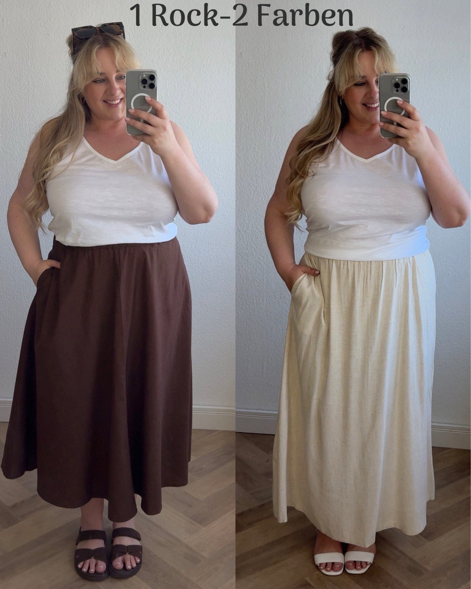 1 Rock - 2 Farben 

40PARTY und 20% sparen 

Und gibt es auch noch in weiteren Farben 🥰❤️

#plussizefashion #röcke #summeroutfit #curvy
