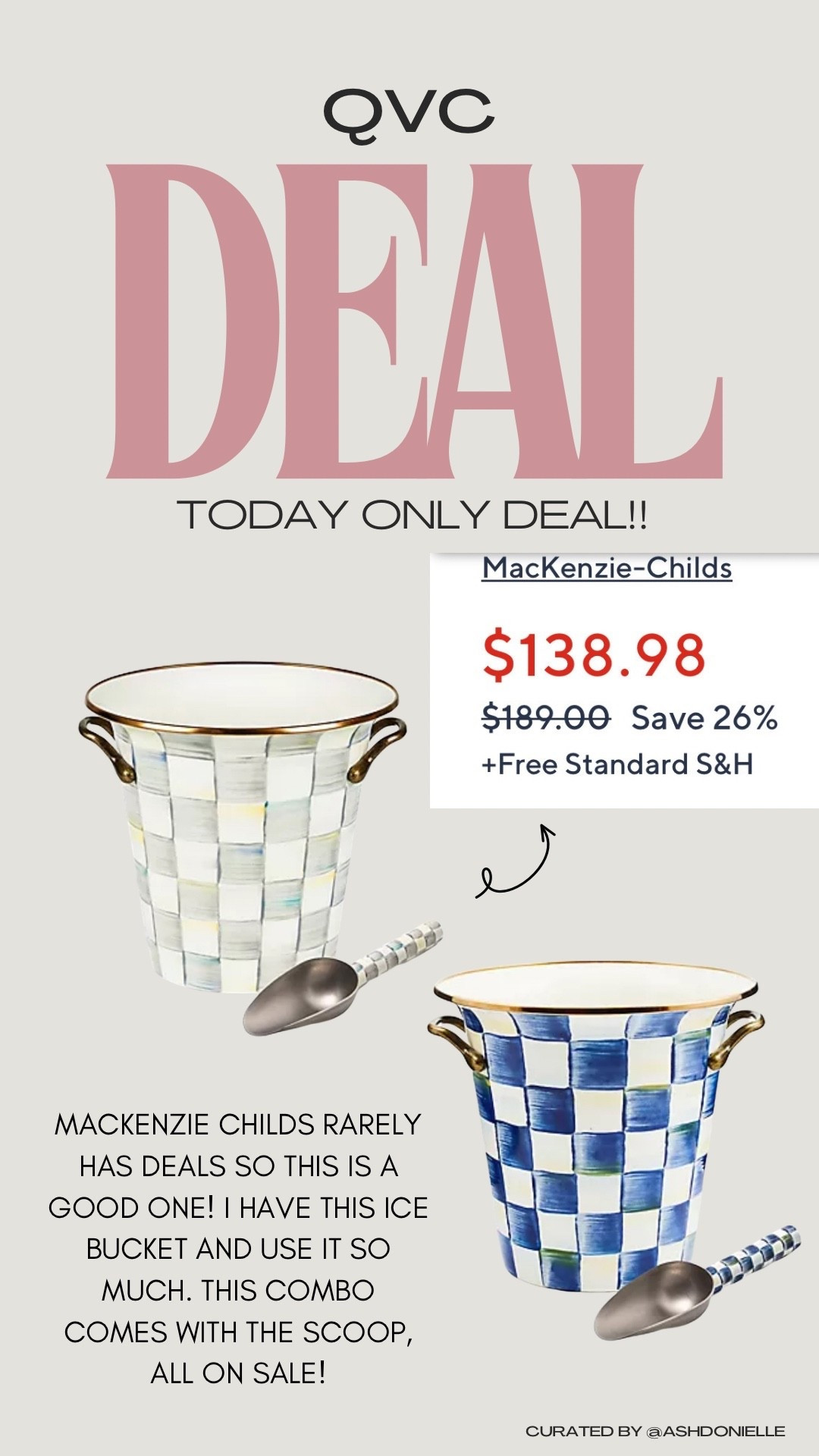 QVC daily deal! I love my MacKenzie Childs ice bucket! 

#LTKHome #LTKSeasonal #LTKSaleAlert