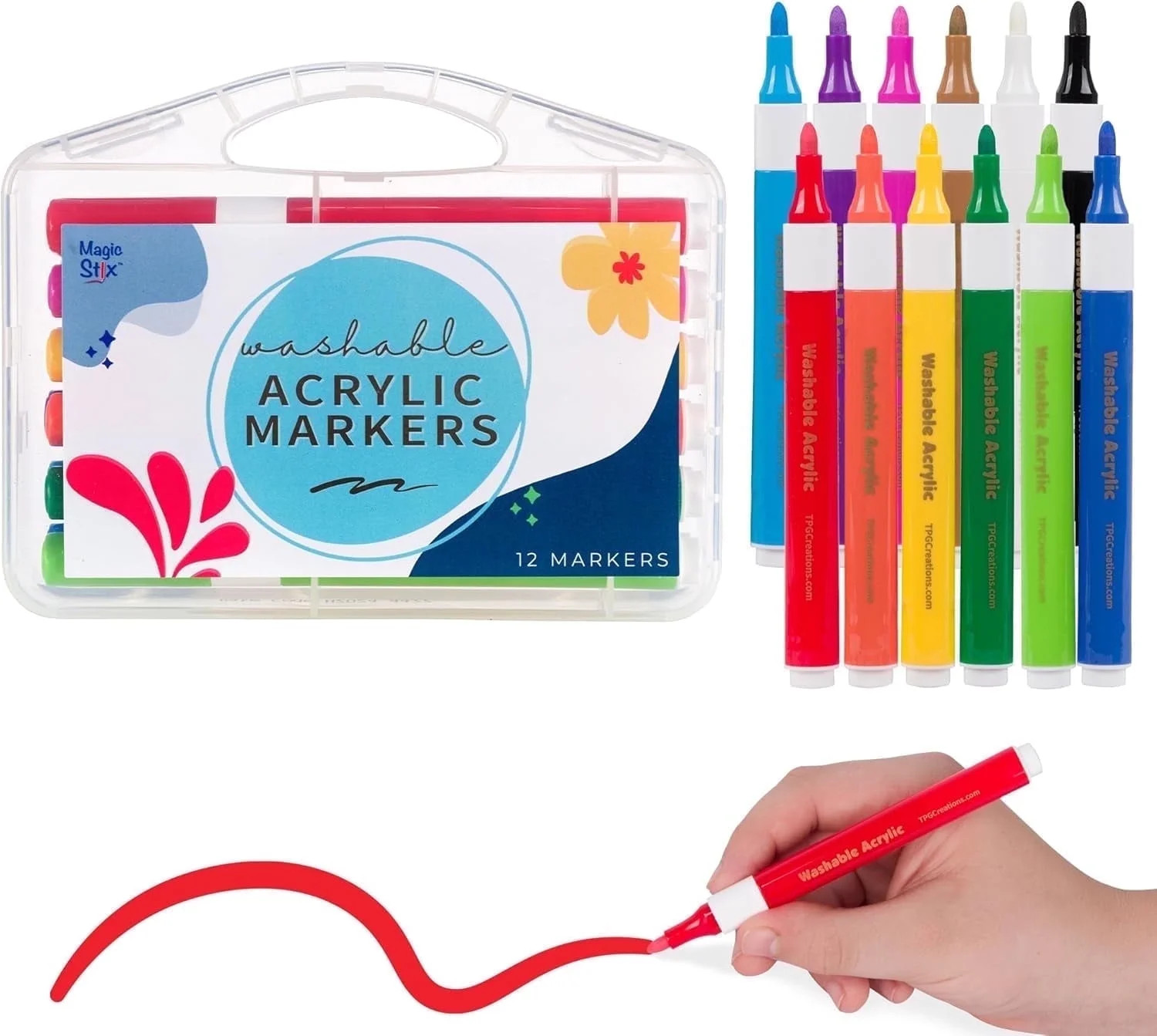 Kwik Stix Magic Stix Washable Acrylic Markers 12/Pkg-Assorted Colors | Walmart (US)