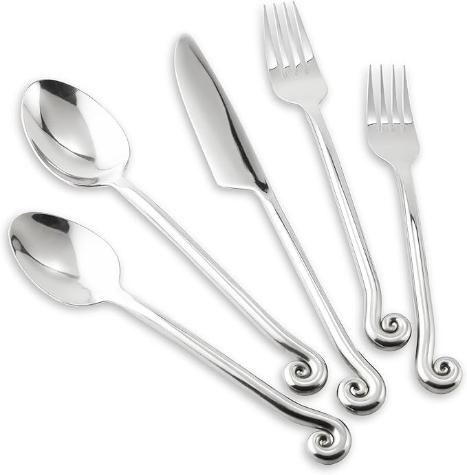 18/10 Stainless Steel Flatware, Silverware Set Combo with Musical Note Tail Design, Dishwasher Sa... | Amazon (US)