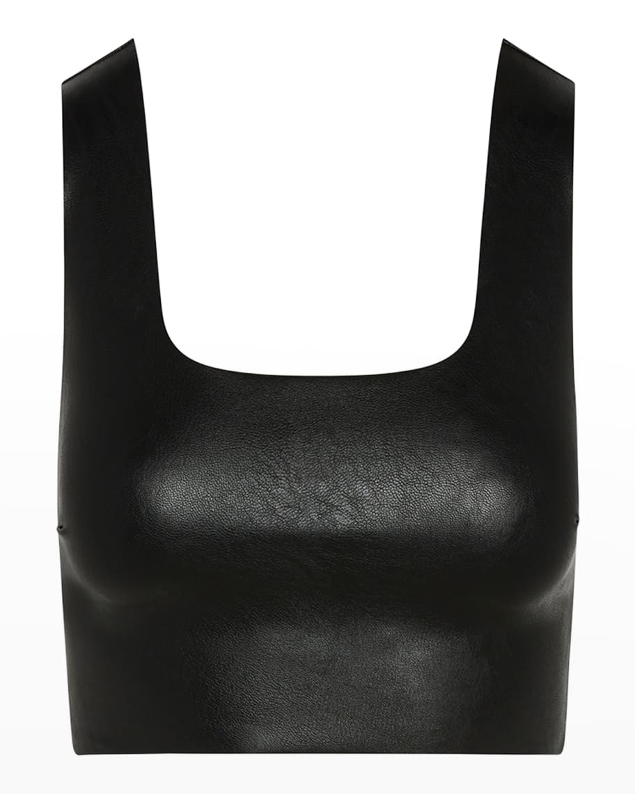 Faux-Leather Crop Top | Neiman Marcus