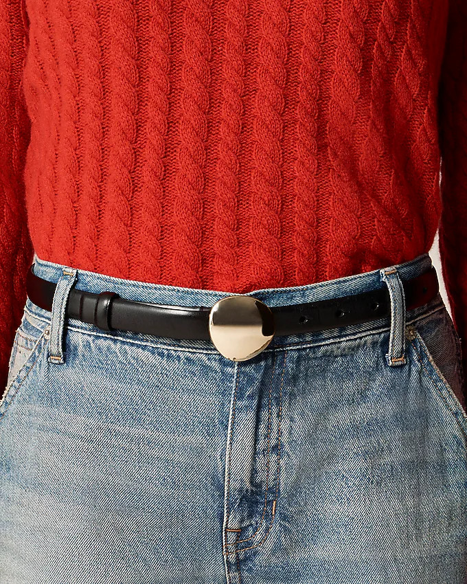 Skinny disc belt in leather | J. Crew US