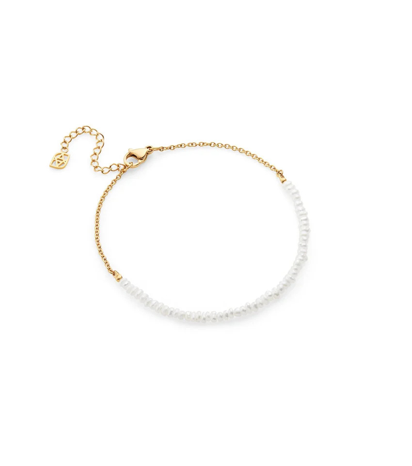 Mini Freshwater Pearl Beaded Bracelet (Gold) | Abbott Lyon