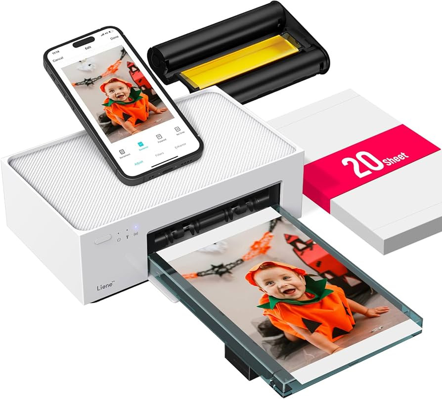 Liene 4x6'' Photo Printer, Wi-Fi, 20 Sheets, Full-Color, Instant Printer for iPhone, Android, Sma... | Amazon (US)