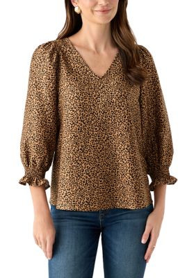 Women's 3/4 Sleeve Woven Print Blouse | Belk