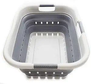 SAMMART 41L Collapsible 3 Handled Plastic Laundry Basket - Foldable Pop Up Storage Container/Orga... | Amazon (US)