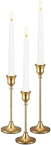 Amazon.com: PNAVMG Candle Holders,Set of 6 Candlestick Holders for Taper Candles, Brass Gold Mode... | Amazon (US)