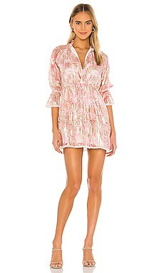 HEMANT AND NANDITA X REVOLVE Bloom Short Sleeve Dress in Pink from Revolve.com | Revolve Clothing (Global)