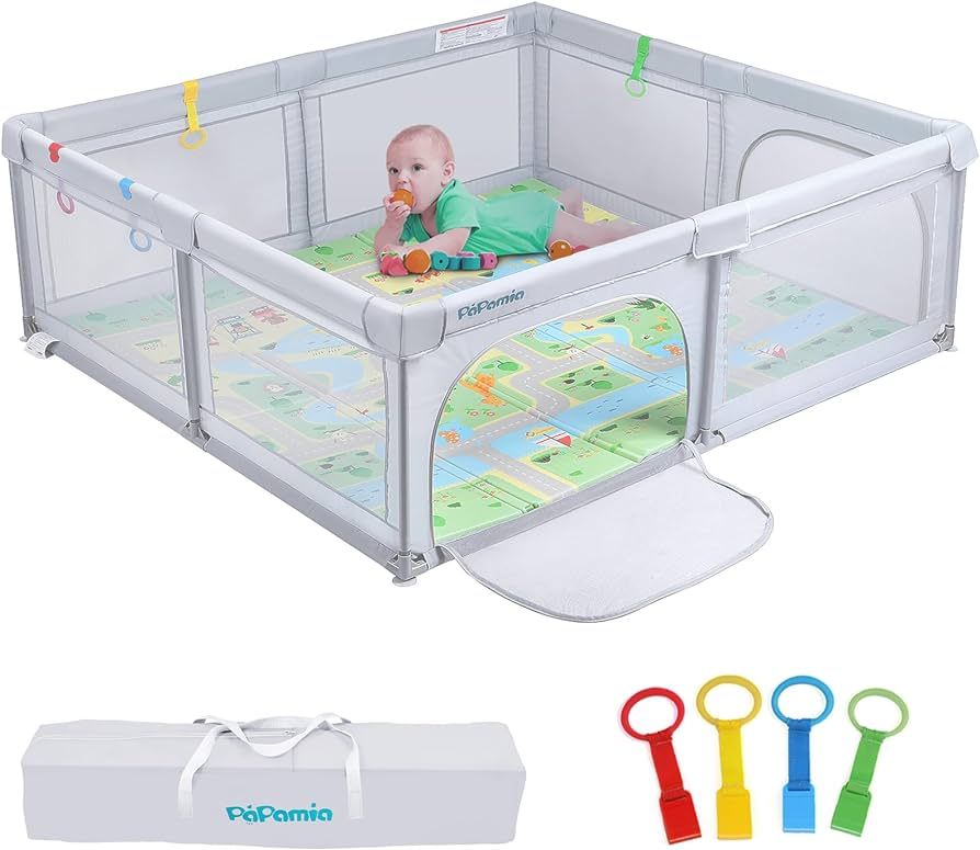 PAPAMIA Baby Playpen, 79"x71" Foldable Extra Large Playpen for Babies and Toddlers with Anti-Slip... | Amazon (US)