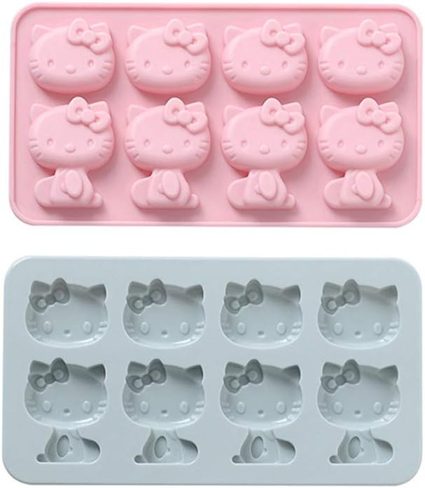 8 Cups 2 pack Hello Kitty Silicone Fondant Cake Mold,ice mold,Chocolate tray for Sugarcraft, Birt... | Amazon (US)