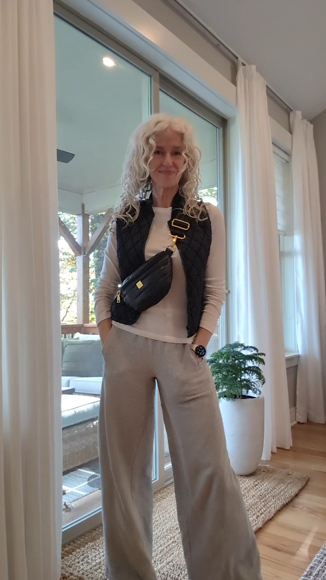Wide-leg grey sweats, my favorite long sleeve tee (I have it in every color), and the quilted vest I’ve worn a million times. Pants + tee are both on sale! #over60 #over50 #fashionover60

#LTKFindsUnder50 #LTKSaleAlert #LTKOver40