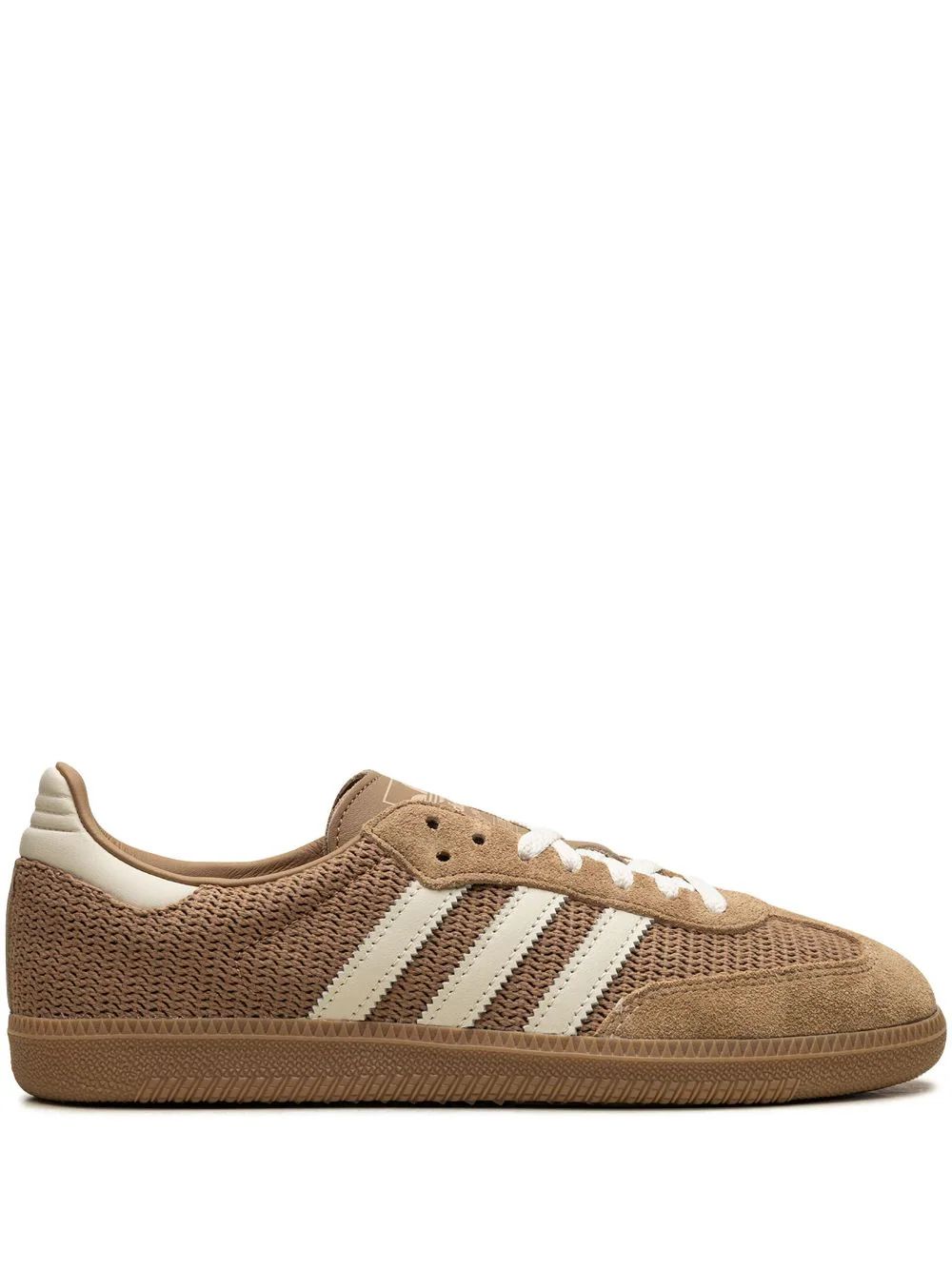 The DetailsadidasSamba OG lace-up sneakersImportedHighlightssand brown leather mesh panelling  si... | Farfetch Global