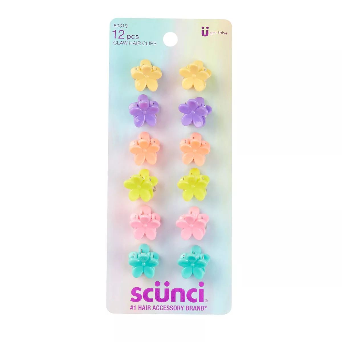 scünci Kids Floral Shaped Mini Claw Clips - Pastels -12pcs | Target