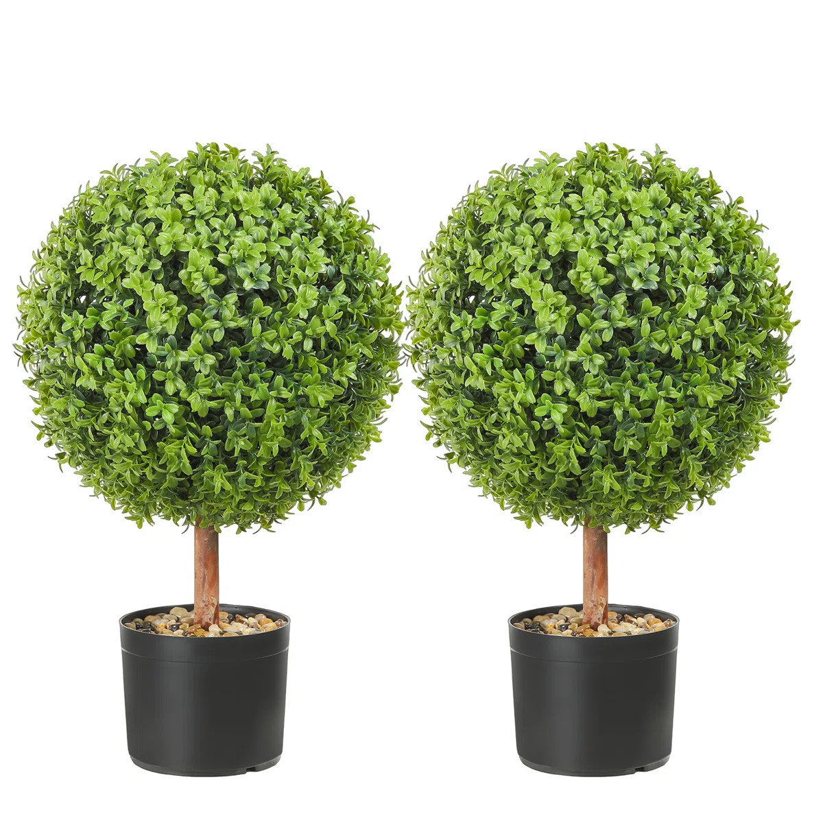 24" Artificial Boxwood Topiary in Pot (Set of 2) | Wayfair North America