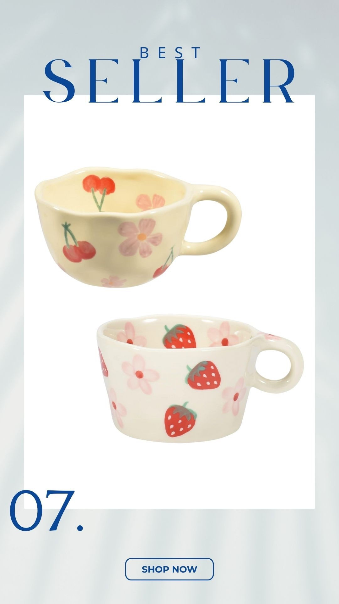 Cappuccino Ceramic Mugs
Fruits and Florals


[Ceramic Coffee Mug Vintage Flower Mugs 8 oz Cute Floral Coffee Cup Irregular Latte Art Cups for Cappuccino, Cocoa - Microwave and Dishwasher Safe (Pink Cherry)]

#LTKSpringSale #LTKHome #LTKSeasonal