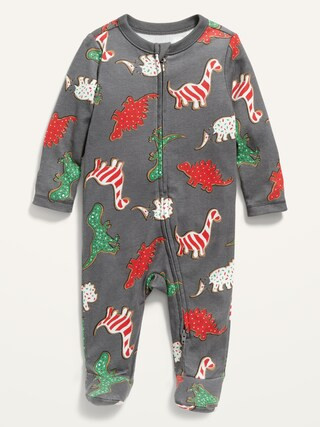 Unisex Holiday-Print Footed One-Piece for Baby | Old Navy (US)