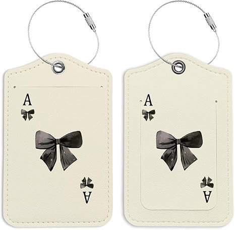 Preppy Black Bow Playing Cards Luggage Tags for Suitcases, Spade Luggage Tag, Preppy Gifts, Back ... | Amazon (US)