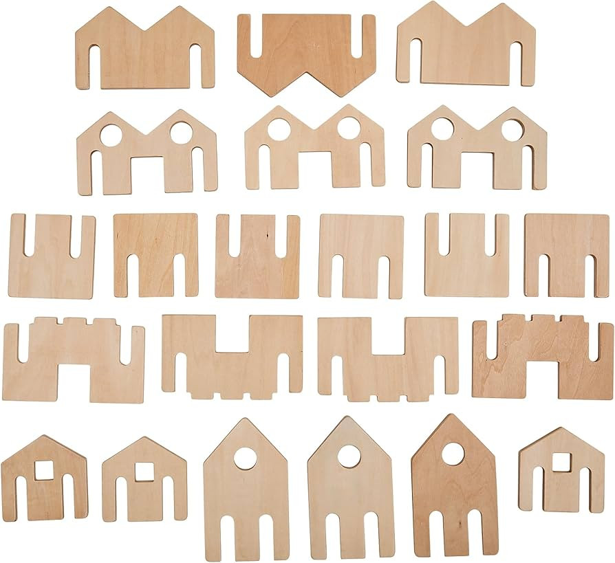 THE FRECKLED FROG Little Happy Architect - Set of 22 - Ages 18m+ - Wooden Blocks for Toddlers - C... | Amazon (US)