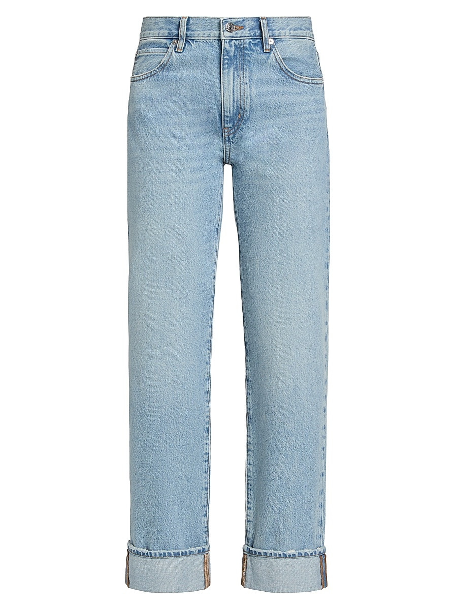Women's The Cuffed Hang Mid-Rise Jeans - Brine - Size 32 | Saks Fifth Avenue