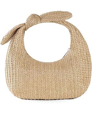 Lanpet Knotted Straw Clutch Purses for Women, Summer Beach Bag, Dumpling Evening Clutch Handbags ... | Amazon (US)