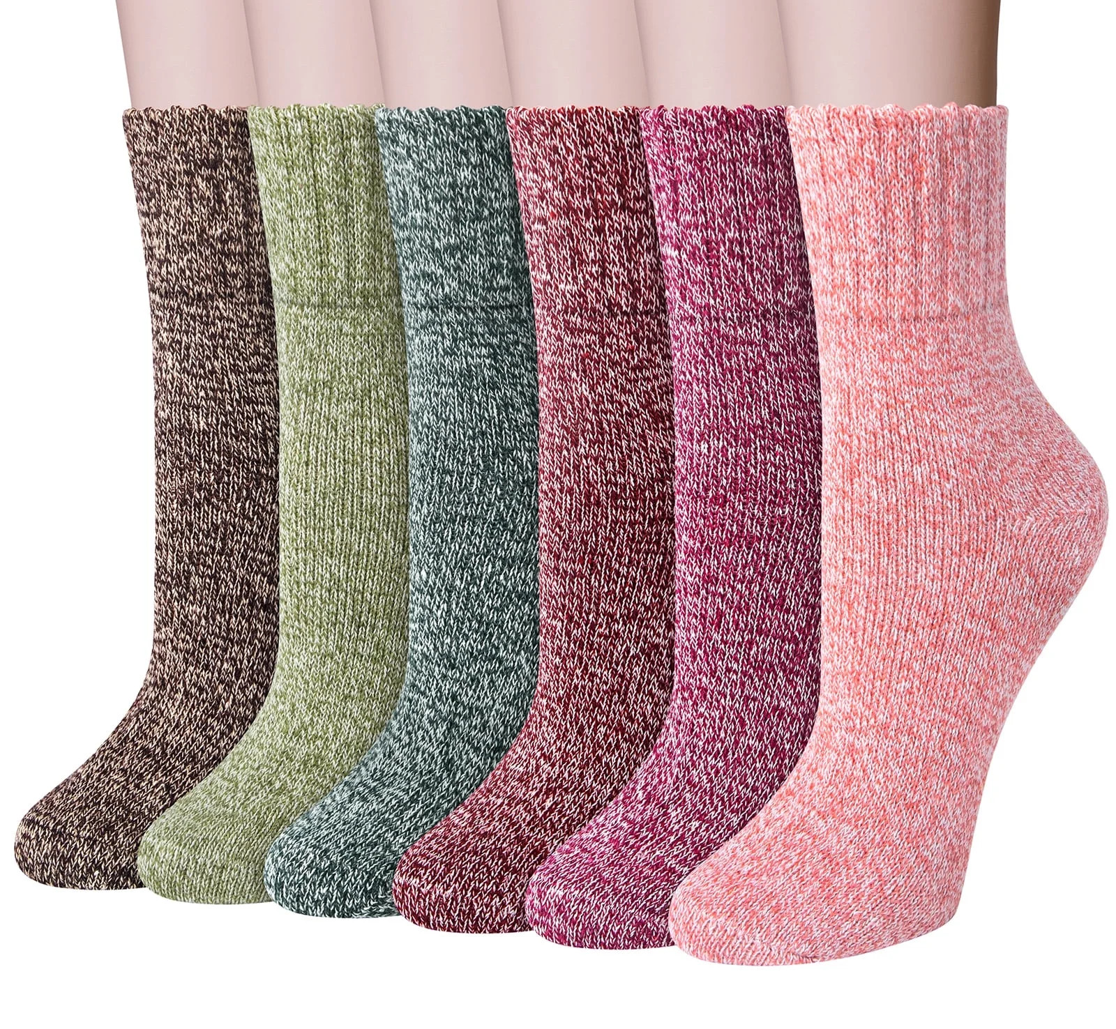 Loritta 6 Pairs Womens Socks Wool Socks Cashmere Thick Knit Warm Winter Socks for Women Gifts Siz... | Walmart (US)