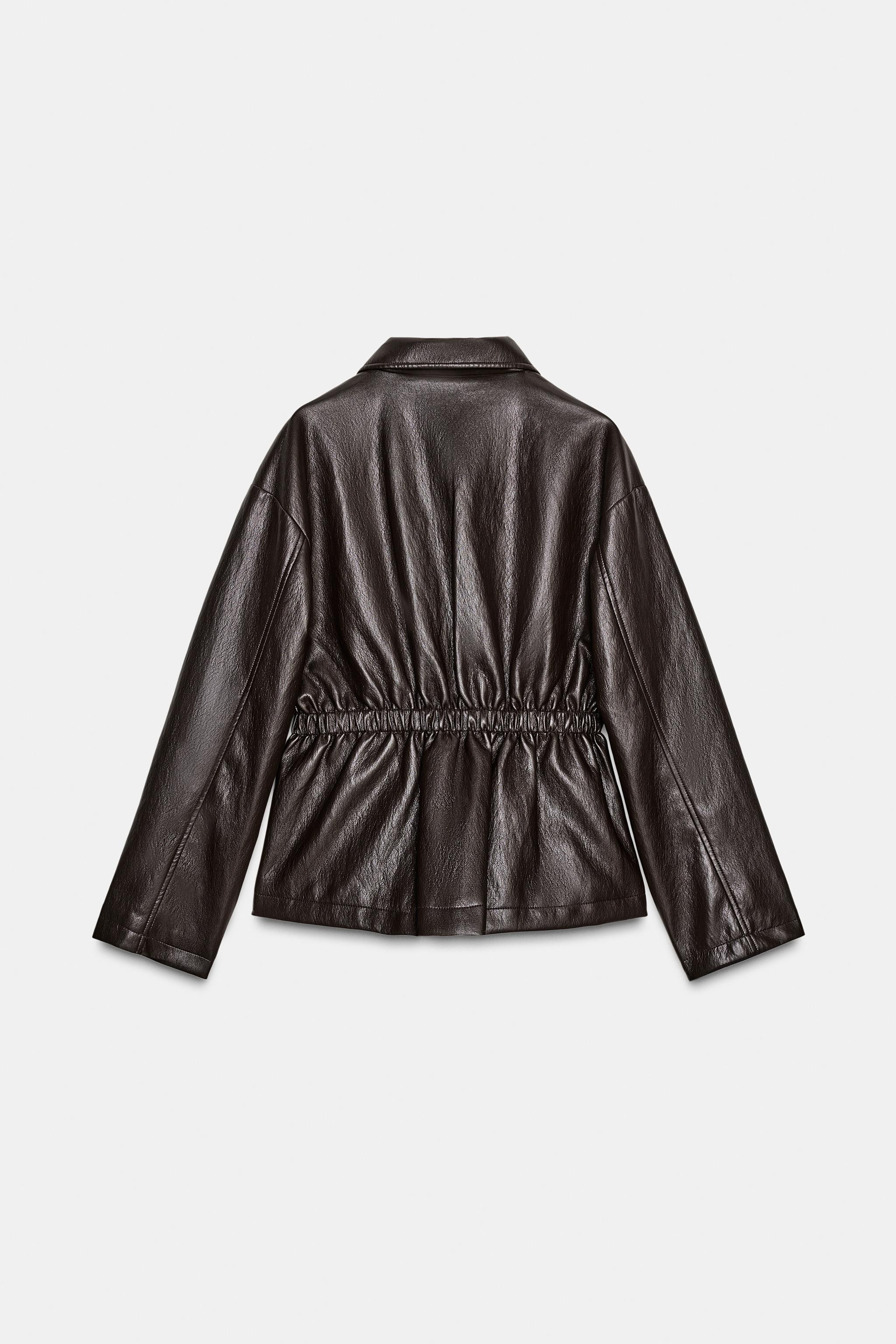 FAUX LEATHER JACKET WITH ELASTICATED WAIST | Zara UK