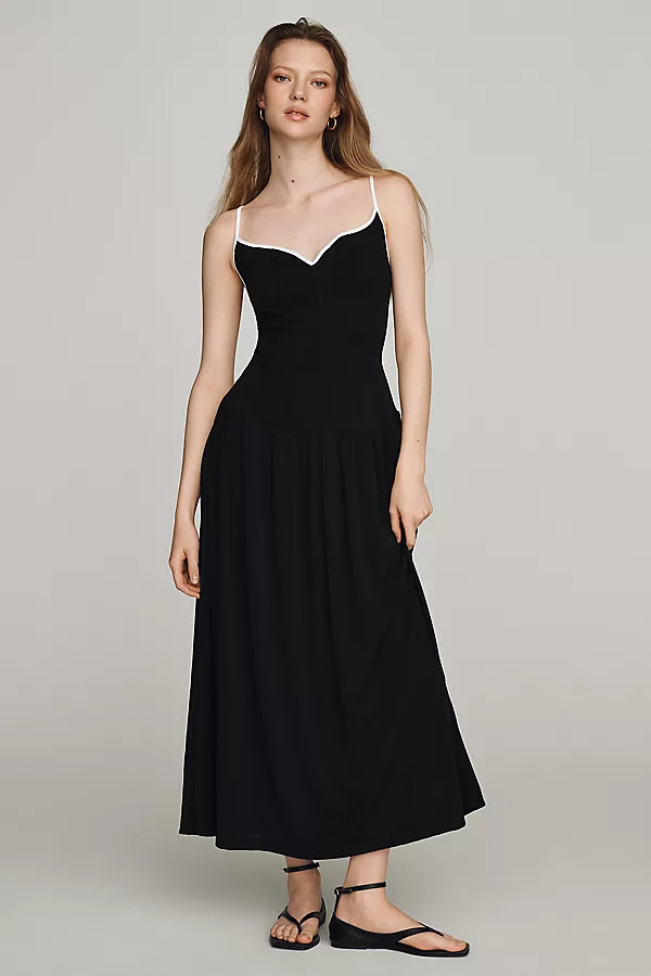 By Anthropologie Drop-Waist Midi Dress | Anthropologie (US)