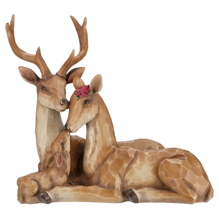 Resin Deer Family Christmas Decoration, Brown, 10.5", by Holiday Time | Walmart (US)