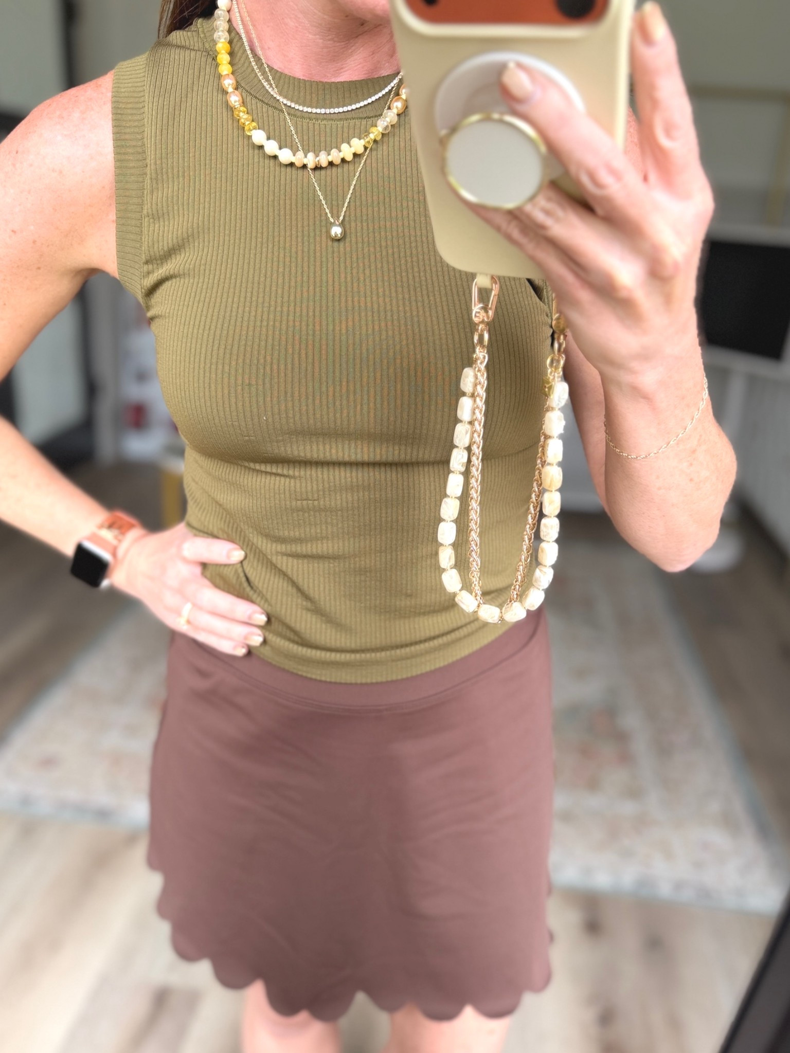 Love these three layered together!  

Tank: Old 
Skort: Extra Small, Espresso Brown