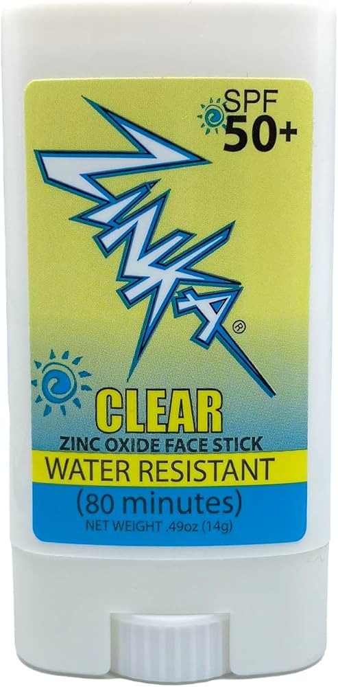 Zinka - Clear Zinc Oxide Sunscreen Face Stick SPF 50, Water Resistant for 80 Minutes - .49oz Stic... | Amazon (US)