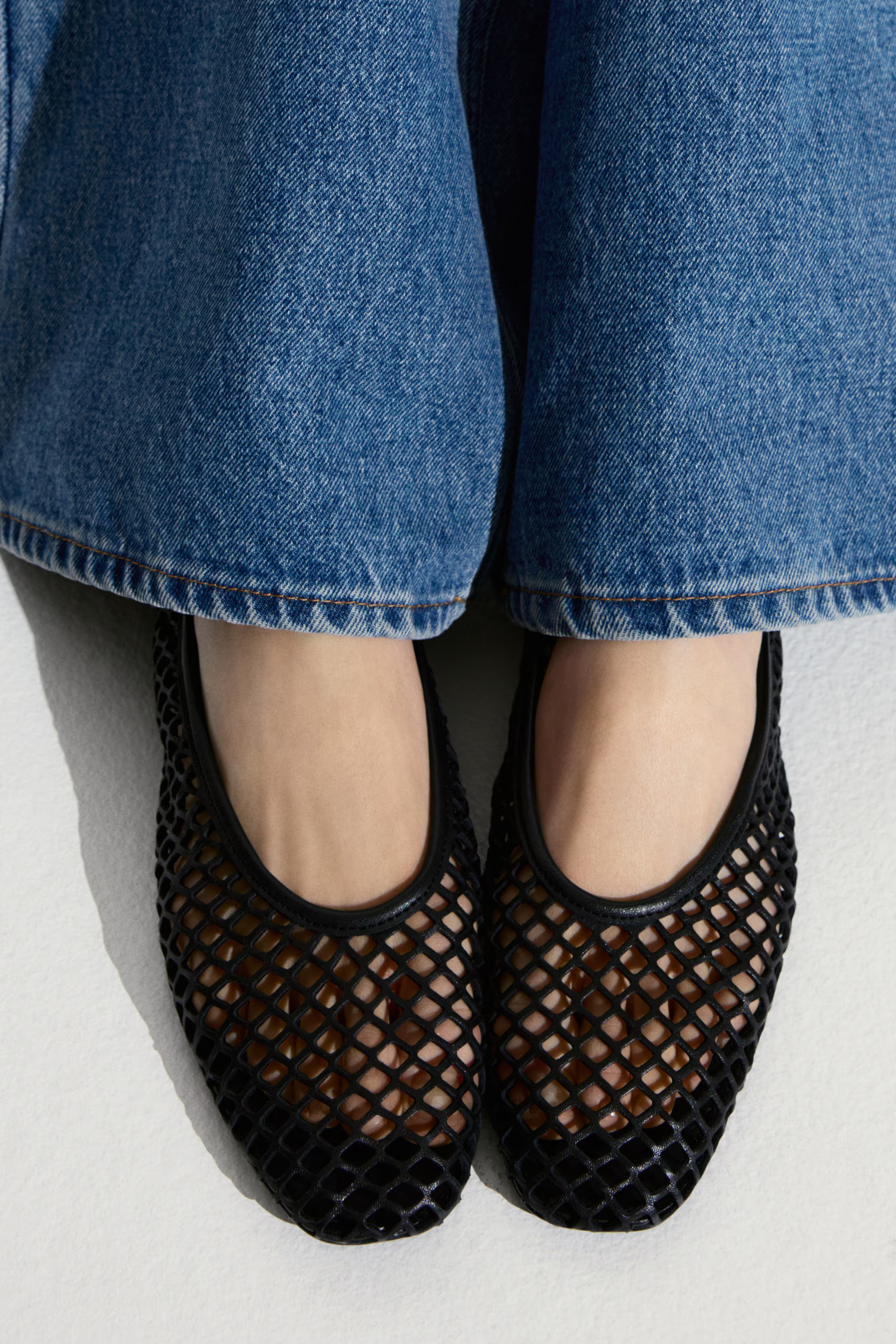 Perforated leather ballet pumps | H&M (UK, MY, IN, SG, PH, TW, HK)