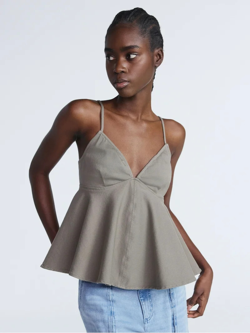 Scoop Women's and Women’s Plus Denim Peplum Top, Sizes XS-4X | Walmart (US)