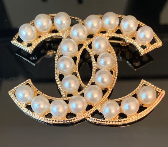 Oversized pearl designer brooch | Etsy (US)