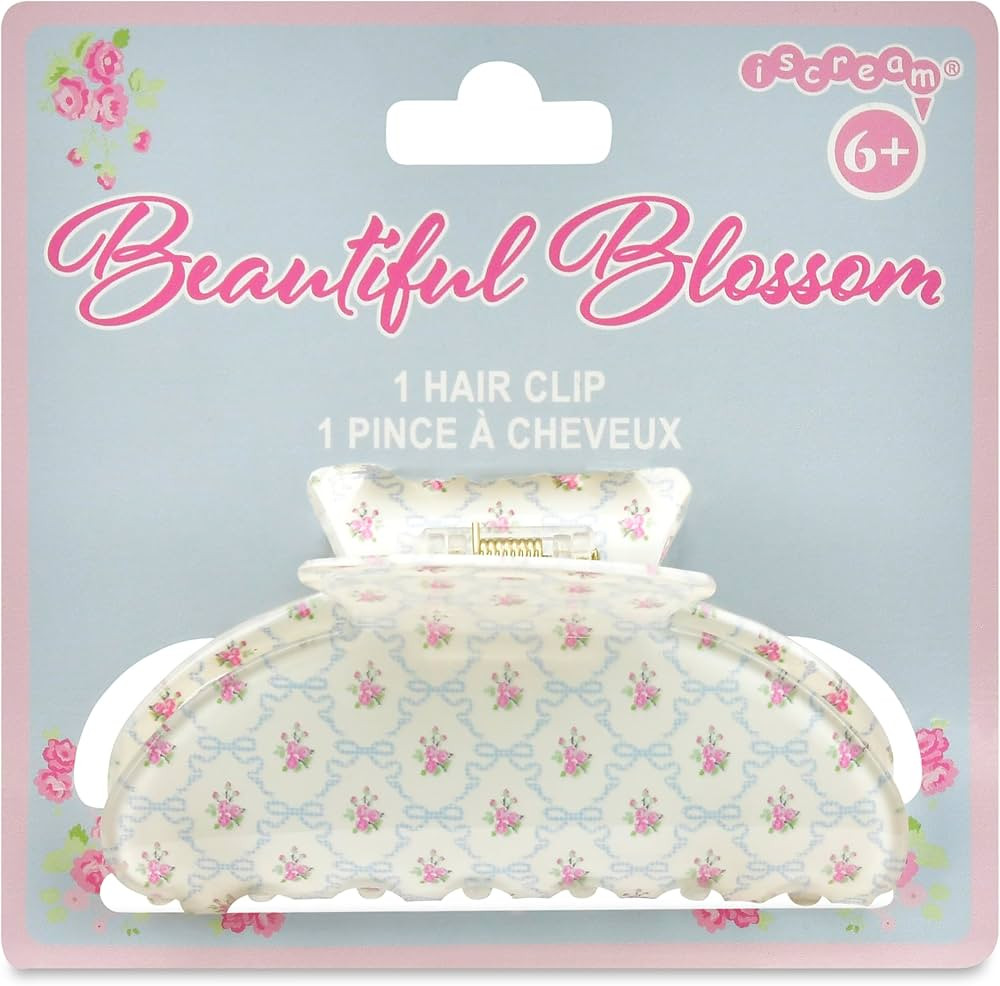 iscream 4" Beautiful Blossoms Claw Hair Clip - White Floral | Amazon (US)