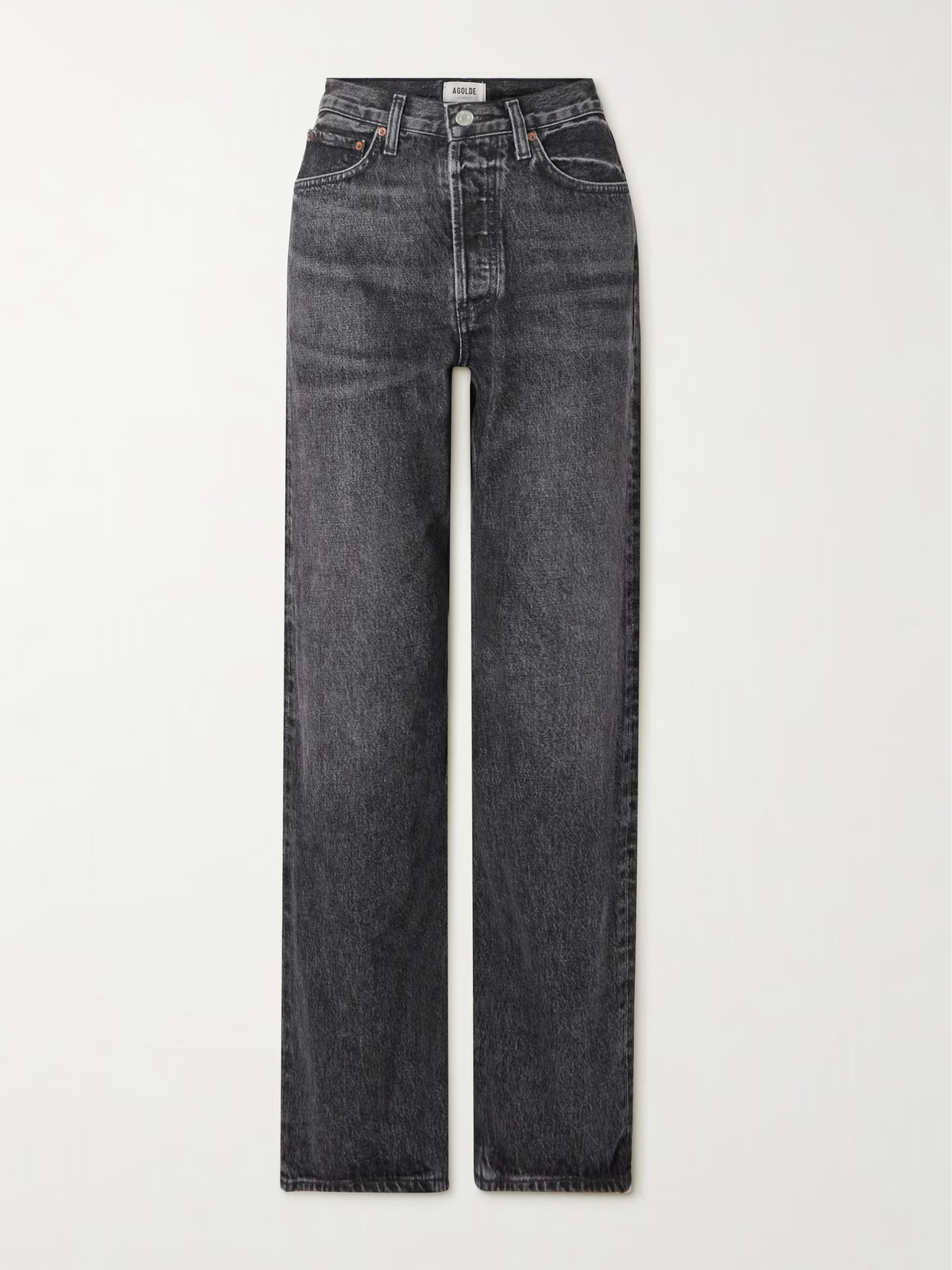 AGOLDE - Kelly High-rise Straight-leg Organic Jeans - Black | NET-A-PORTER (UK & EU)