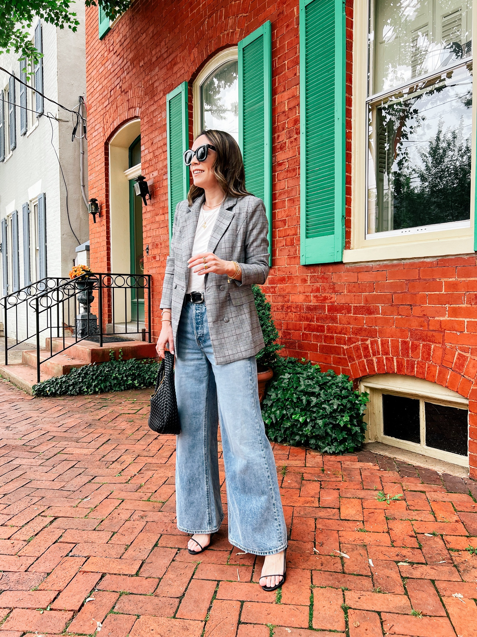 Plaid blazer and wide leg jeans for summer 

#LTKOver40 #LTKSeasonal