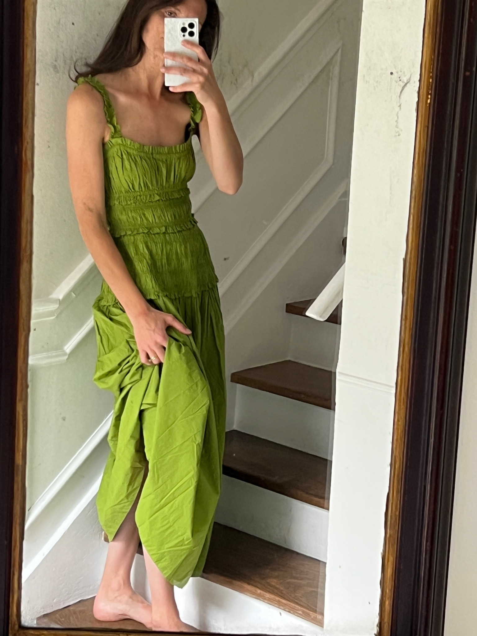 Obsessed with this beautiful dress. Runs TTS/ slightly large 
