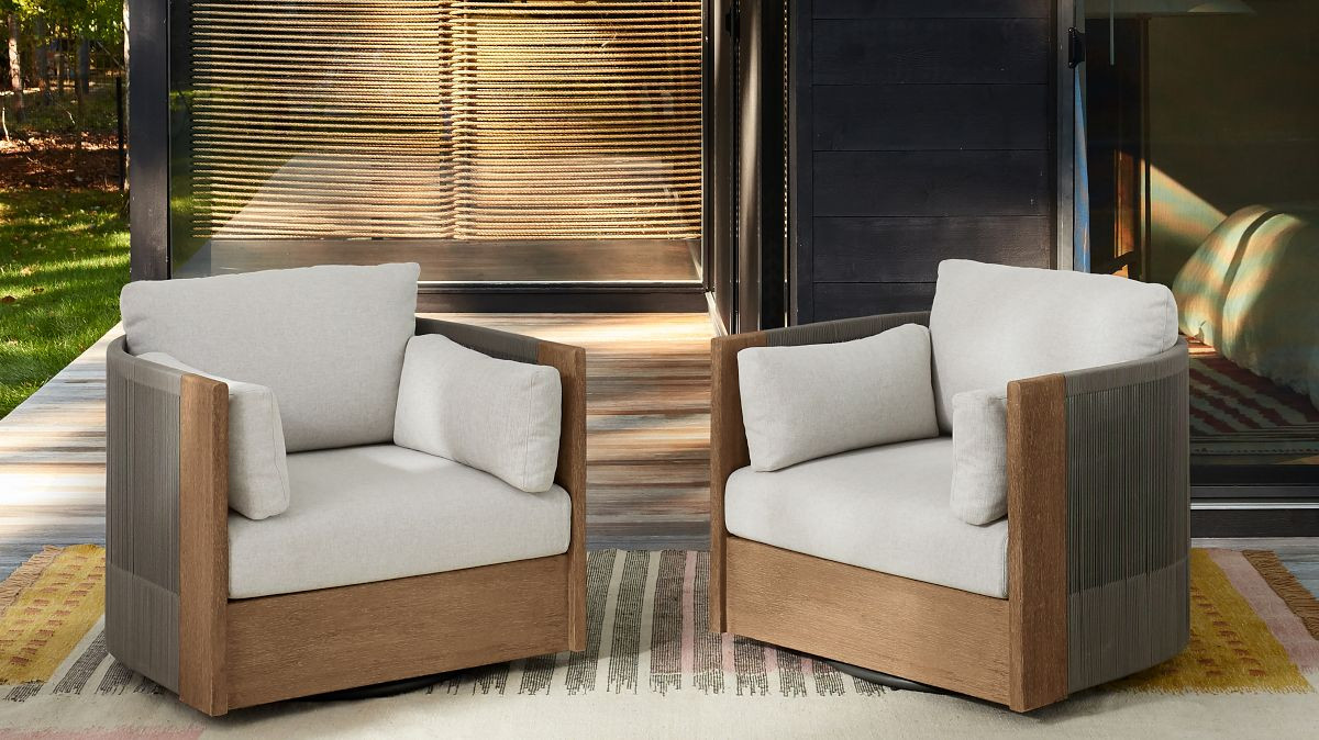 Porto Outdoor Swivel Chair | West Elm (US)