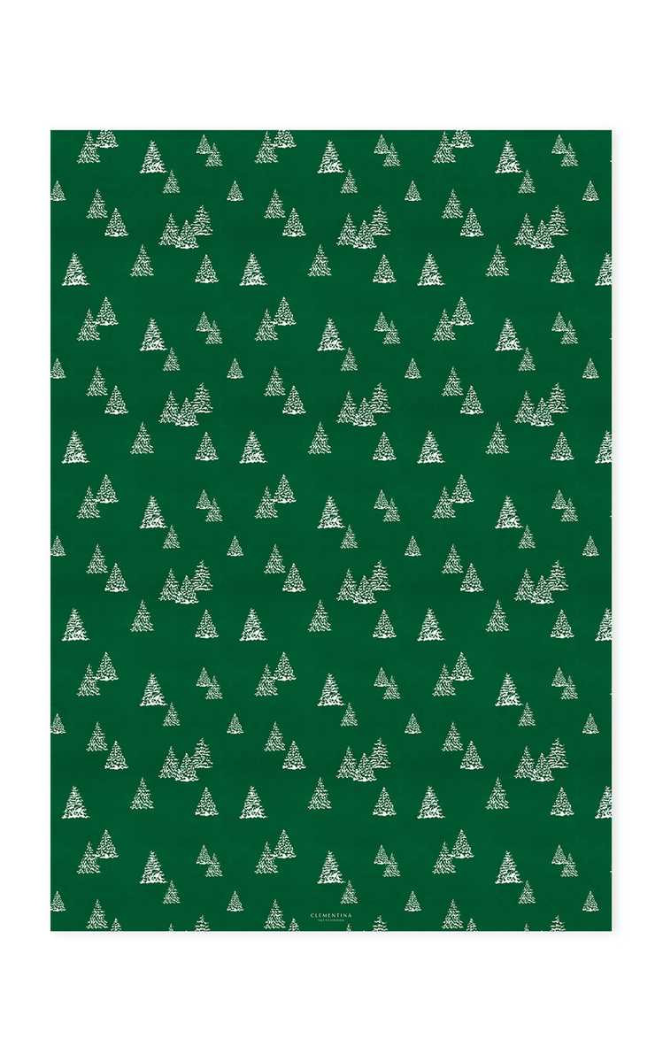 Set-Of-Five Green Pines Hand-Painted Wrapping Paper | Moda Operandi (Global)