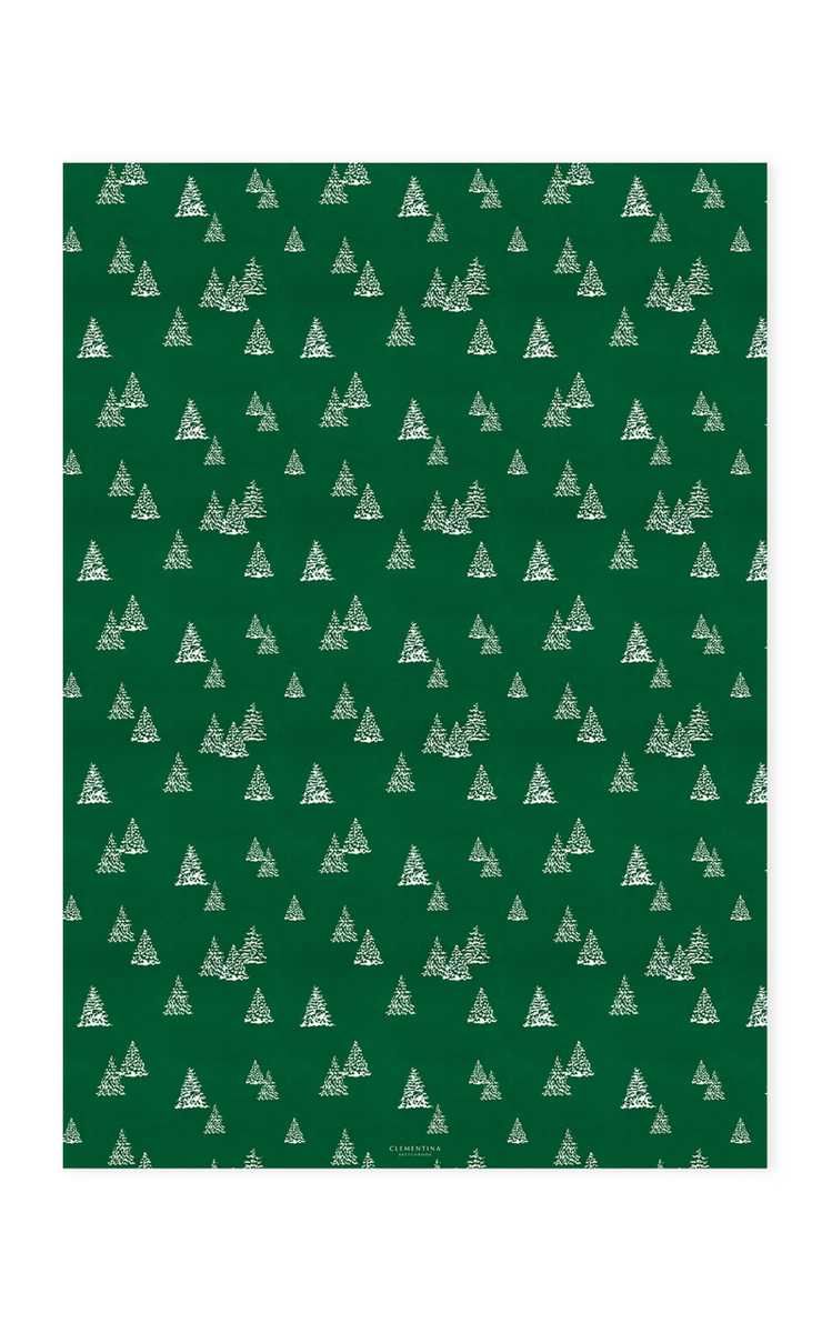 Set-Of-Five Green Pines Hand-Painted Wrapping Paper | Moda Operandi (Global)