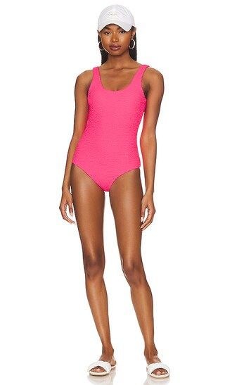 The Backless One Piece in Pop Pink Crimp | Revolve Clothing (Global)