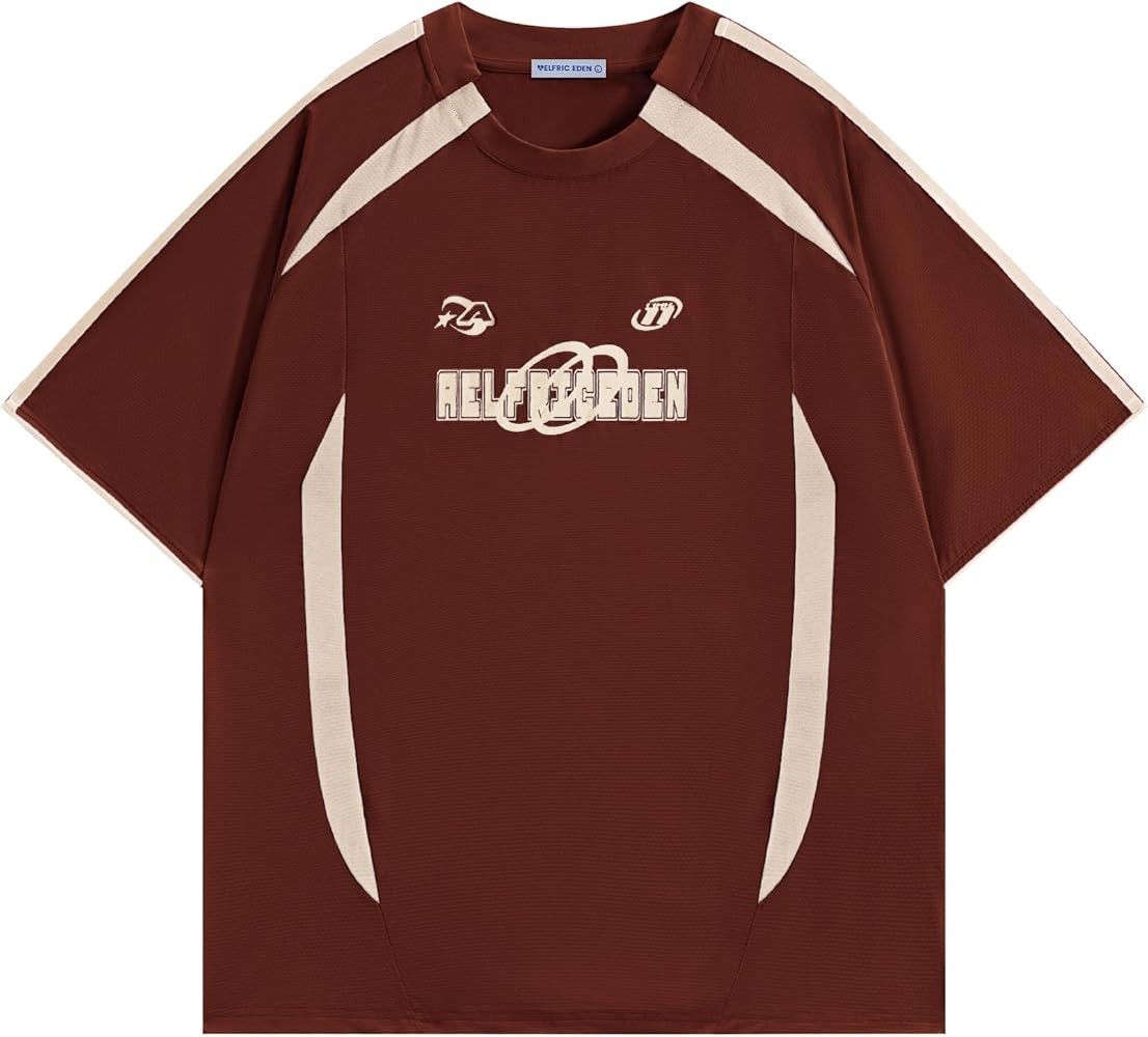 Aelfric Eden Oversized T Shirt Men 90s Shirt Unisex Streetwear Contrast Color Graphic Tees Casual... | Amazon (US)