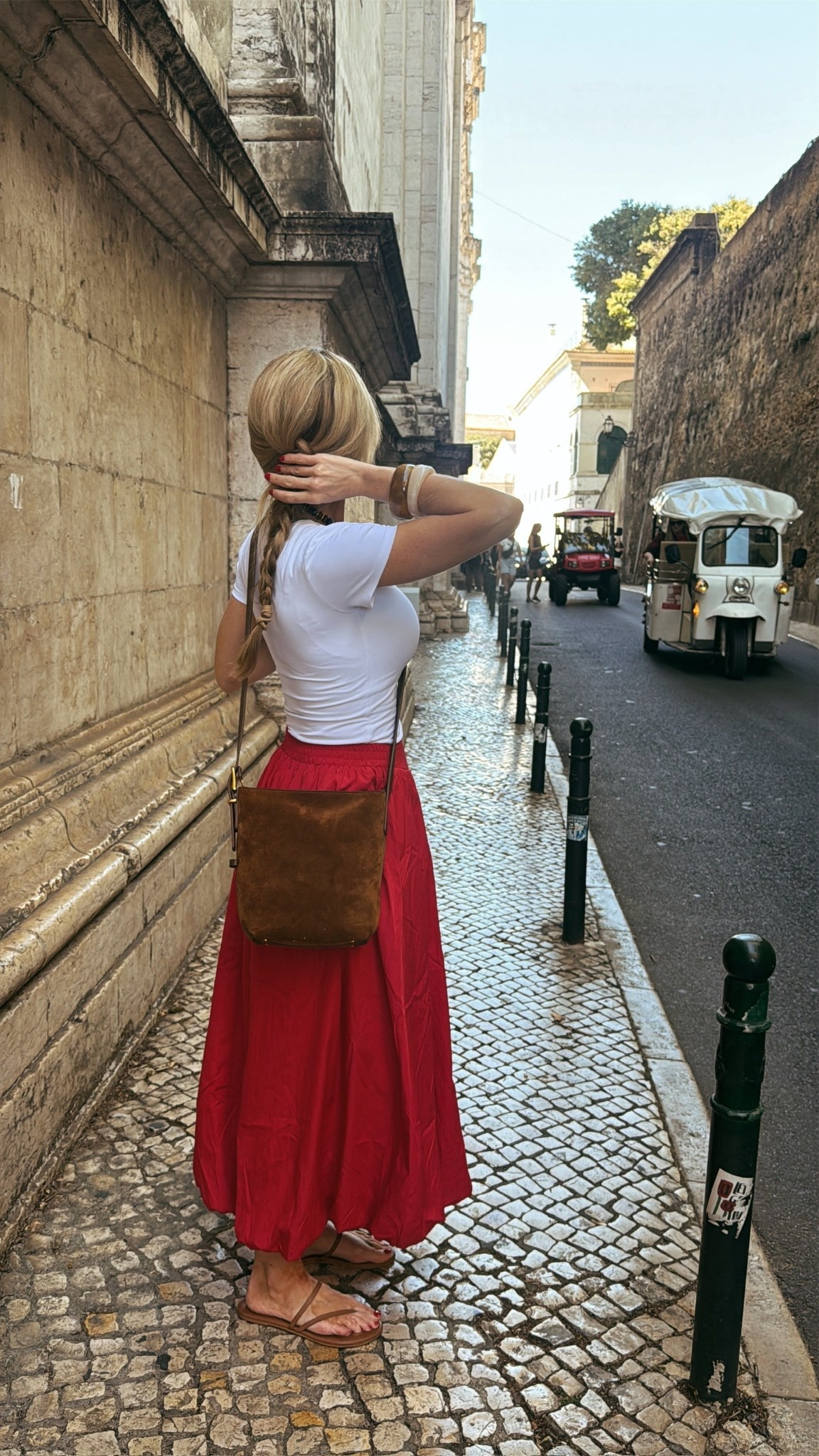 White tee + red skirt for first day in Portugal! 

#LTKSeasonal #LTKBeauty #LTKStyleTip