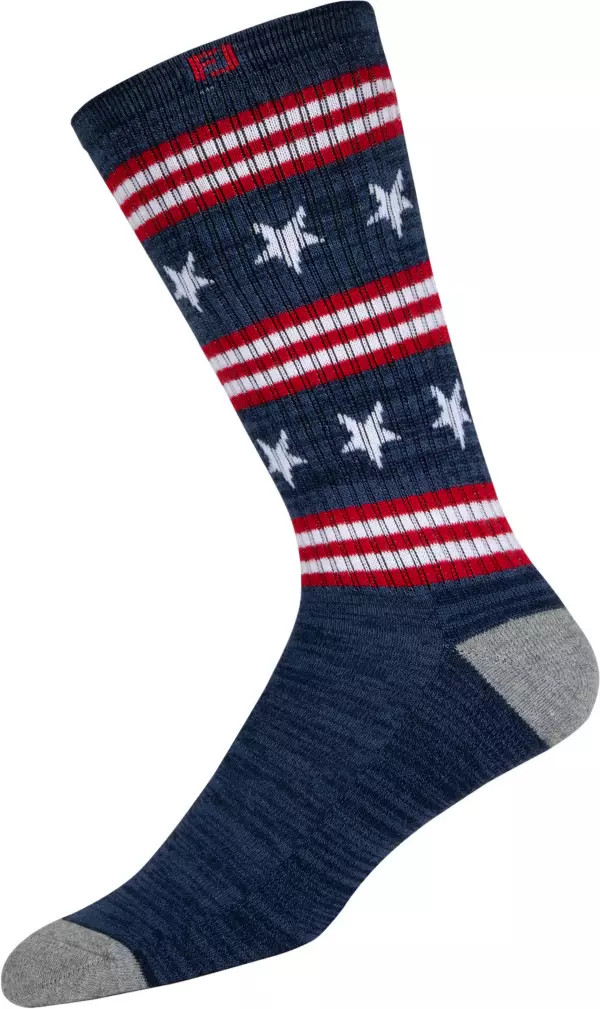 Footjoy Men's ProDry Patriotic Crew Golf Socks | Golf Galaxy | Golf Galaxy