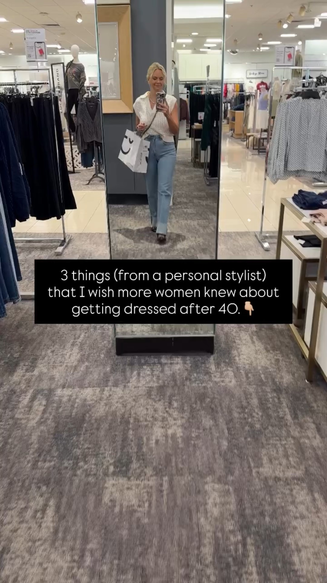 Getting dressed after 40 doesn’t get harder because you’ve changed — it gets harder because the old rules don’t apply anymore. Here are 3 things I wish more women knew:

1️⃣ Fit matters more than size.
Ignore the number on the tag. When your clothes skim your body correctly, everything looks better — instantly.

2️⃣ Basics are your best friend.
Great denim, elevated knits, and timeless layers create effortless outfits without overthinking. Trends are optional; strong foundations are not.

3️⃣ Confidence comes from clarity, not trends.
When you know what works for your body and lifestyle, getting dressed becomes simple — and feeling confident follows.

You’re not behind. You’re just ready for a smarter approach to your wardrobe.

If you want help building outfits that feel easy, flattering, and modern, our team is here for you.✨