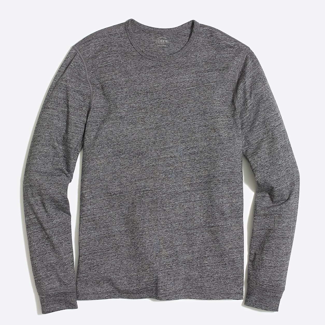 Long-sleeve textured cotton T-shirt | J.Crew Factory
