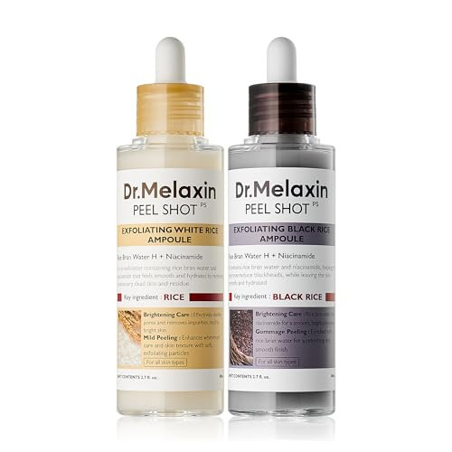 Dr.Melaxin Peel Shot Glow Rice Peeling Ampoule Duo Daily Soft Exfoliating Face and Body Scrub Dead Skin Cells Blackhead Remover for All Skin Types korean skin care | Amazon (US)
