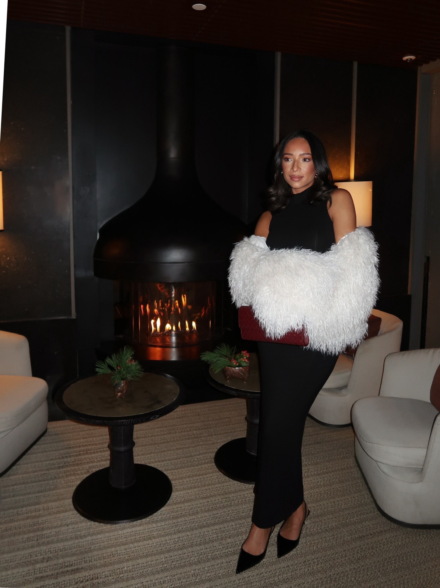 Outfit for dinner and drinks in nyc during the holidays 🌲 This dress is really stretchy, comfortable & bump-friendly! Use code AFNENA to save on faux fur coat! Wearing a S dress and Medium in coat, shoes fit TTS 

Holiday outfit 
Little black dress
NYC outfit 
New York City outfit 
Winter outfit 
Winter fashion

#LTKBump #LTKHoliday #LTKSeasonal