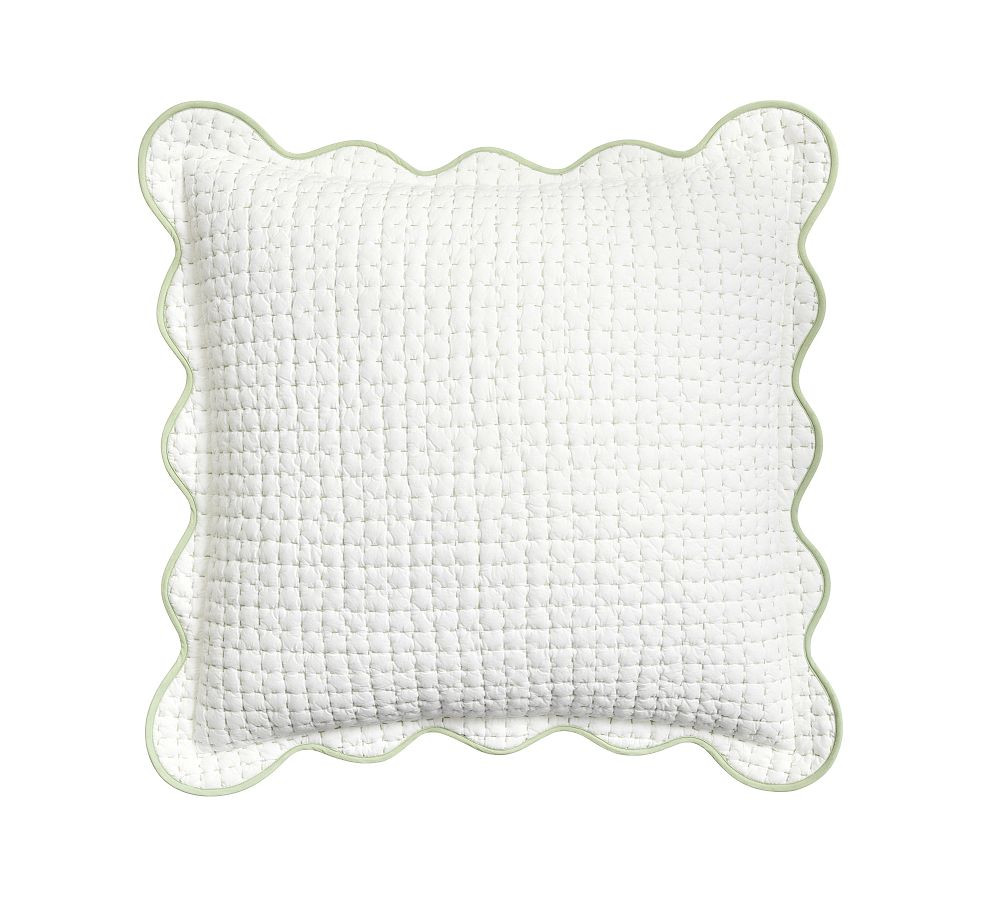 Julia Berolzheimer Beau Scalloped Pickstitch Cotton Quilted Sham | Pottery Barn (US)